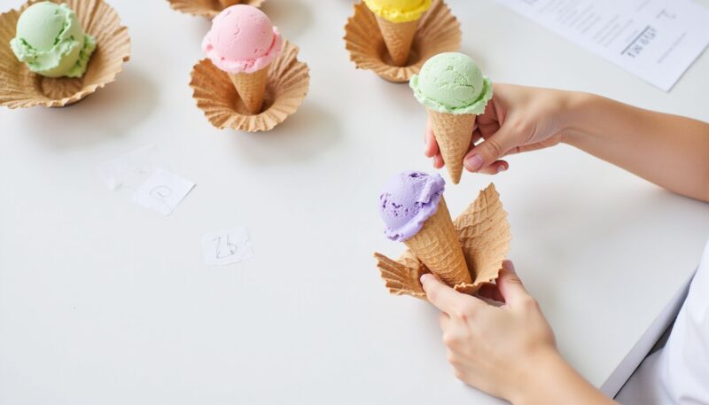 9 Cute Ice Cream Cone Crafts to Refresh Your Summer Play 5 4. Patterned Cone Sequencing