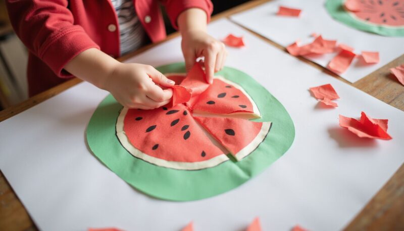 How to Create Adorable Watermelon Crafts: A Step-by-Step Tutorial 4 Step 3: The Torn Paper Technique