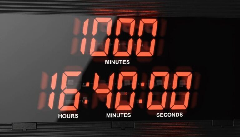 a digital clock display flipping from 1000 minut