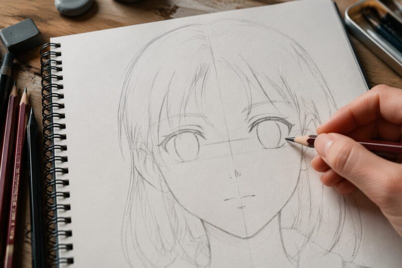Step 2: Placing Iconic Anime Features