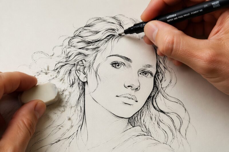 Step 4: Inking and Cleaning Up