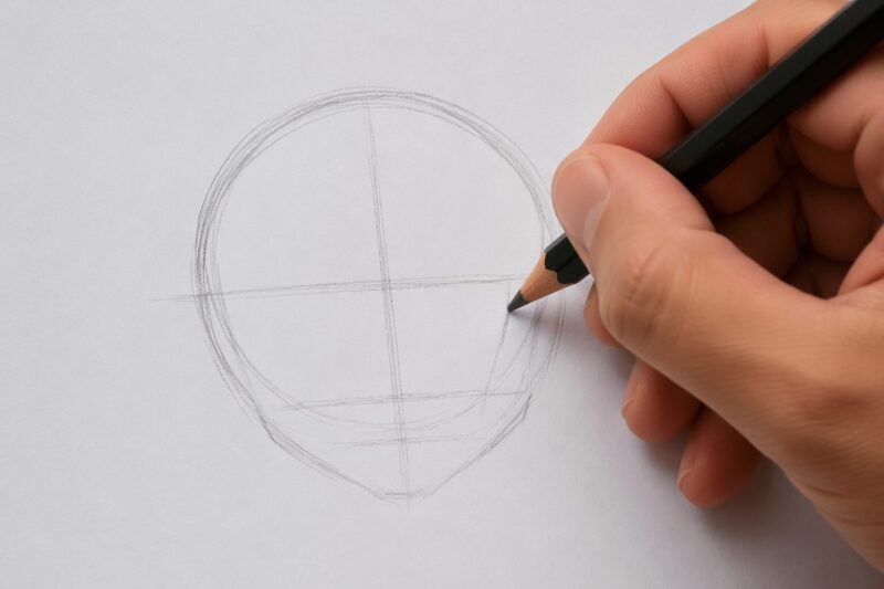 How to Create Anime Art: A Simple Step-by-Step Tutorial 3 Step 1: Mapping the Head Shape