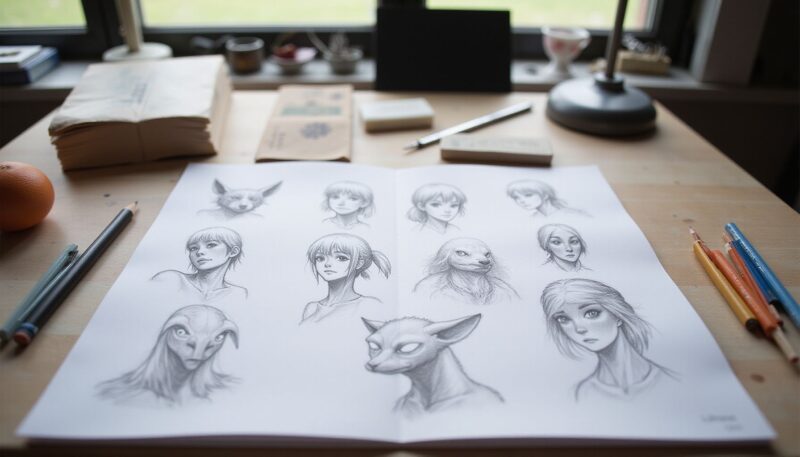12 Anime Sketch Ideas That Level Up Your Art Without Getting Stuck 3 1. The Head Angle Study