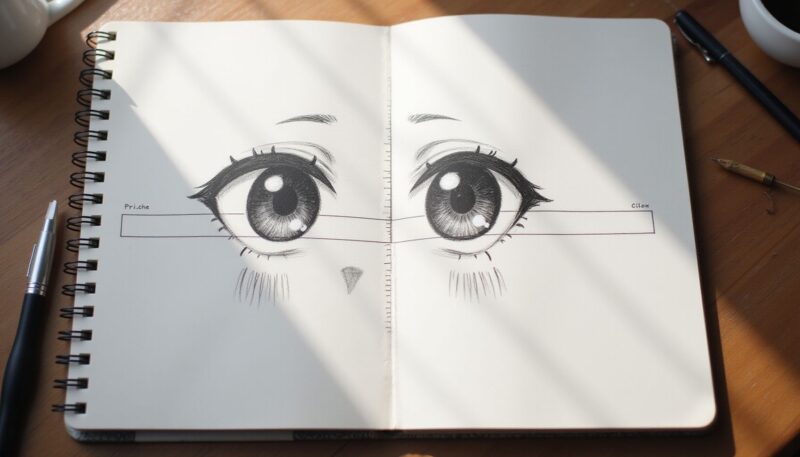 How to Draw Easy Anime Sketches: Step-by-Step Techniques for Beginners 4 Step 2: Placing Facial Features Correctly