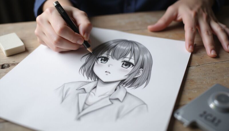 How to Draw Easy Anime Sketches: Step-by-Step Techniques for Beginners 5 Step 3: Refining the Sketch and Adding Hair