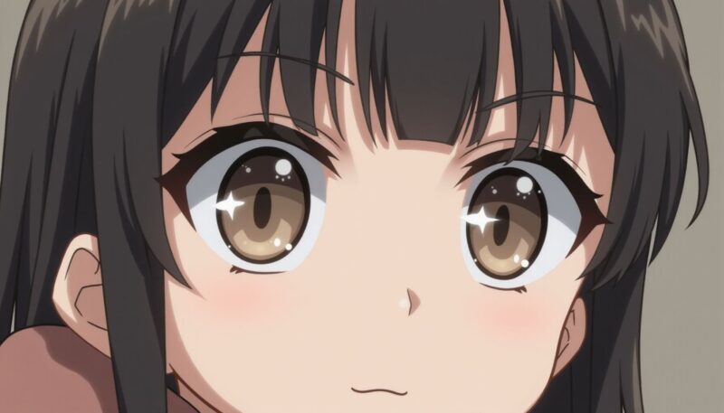 1. Iconic Sclera-Heavy Eyes (Small Pupils That Read Fast)