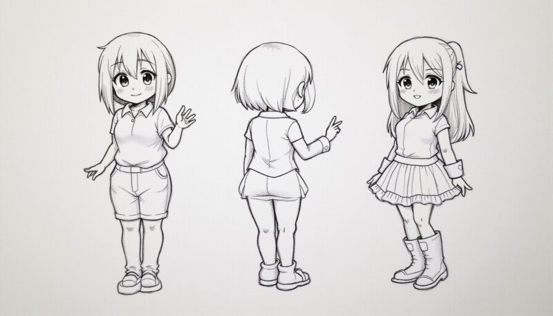 1. Chibi Body Construction and Proportion Practice