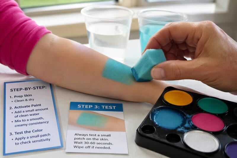 How to Apply Simple Face Paint Safely: Step-by-Step for Beginners 5 Step 3: Apply a base coat with a damp sponge