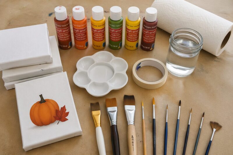 11 Genius DIY Fall Canvas Painting Ideas for Beginners That Actually Work 5 3. Pumpkin Pickup Truck — Rustic Structure Teaches You Object Painting