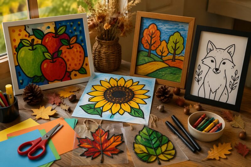 1. Pop Art Apples with Bold Outlines