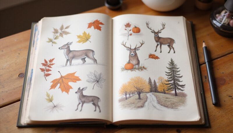 13 Brilliant Fall Drawing Ideas Everyone Should Know 9 ## 4. Scarecrows in the Harvest Landscape