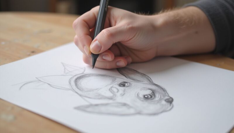 How to Draw Bats for Halloween Art Step by Step 5 Step 3: Connect the Ears with the Head Curve