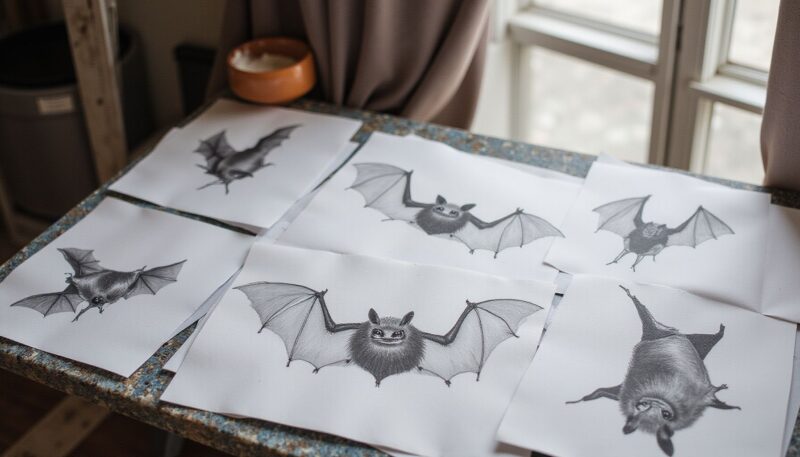 How to Draw Bats for Halloween Art Step by Step 7 Step 5: Sketch the Facial Features