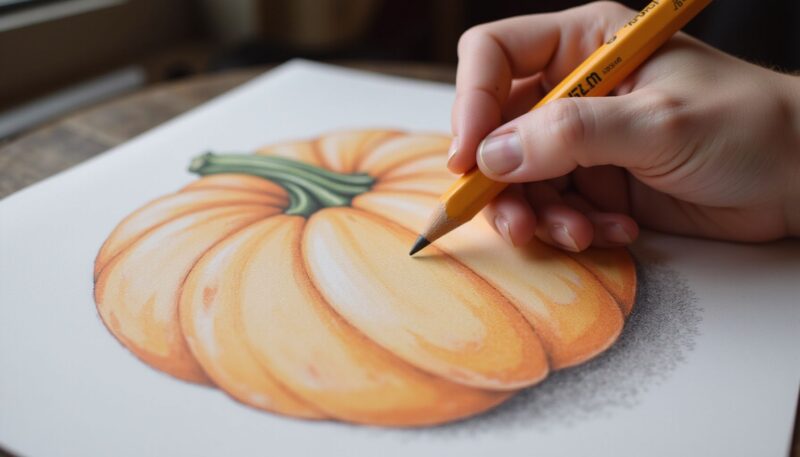 ## 4. Pumpkin with Plaid or Textile Pattern