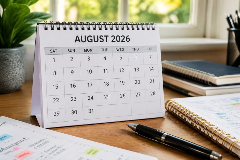 August 2026: Time, Structure, and Chronological Layout