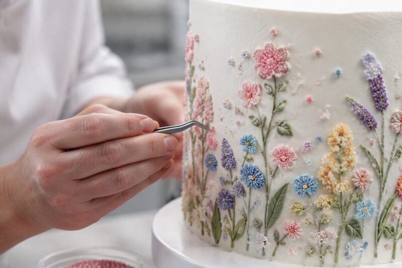 How to Make a Sprinkle Embroidery Cake Step by Step 2 Preparing Your Cake Canvas
