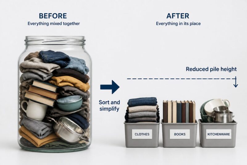 10 Practical Decluttering Ideas You Will Wish You Knew 4 2. The Ski Slope Technique