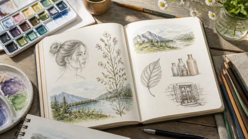 11 Aesthetic Sketchbook Art Ideas for Your Next Creative Session