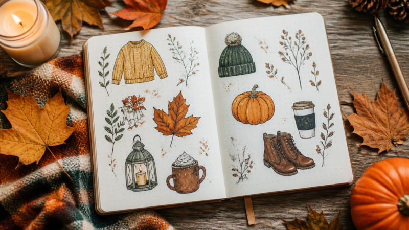 12 Aesthetic Fall Doodles to Level Up Your Bullet Journal