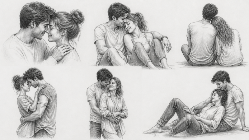 Couple Poses Drawing ideas