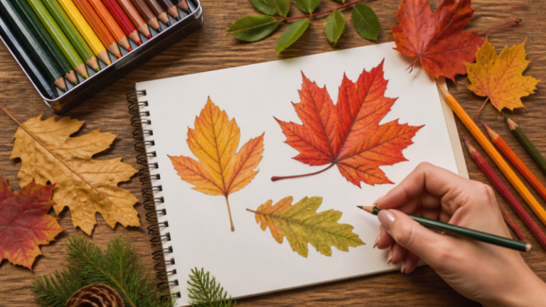 Leaves Drawing Ideas for Fall Art