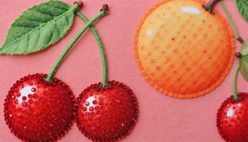 9 Stunning Bedazzle Designs for Canvas Projects 8 6. Fruit-Themed Decorative Art