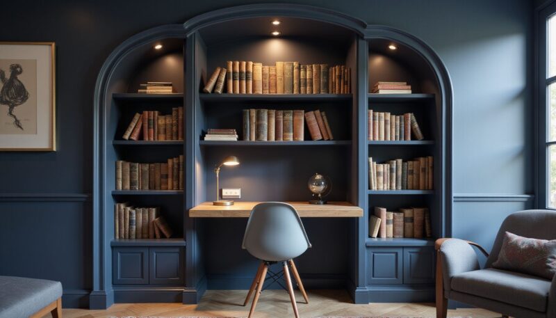4. Aesthetic Arched Alcove Shelving