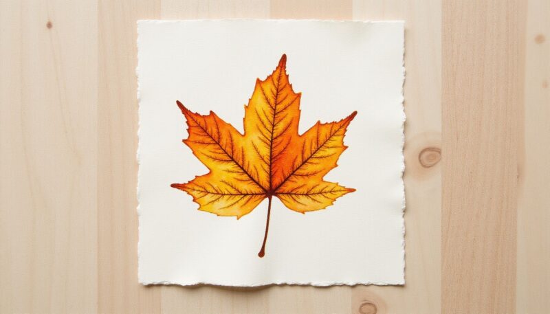 11 Amazing Leaf Rubbing Art Ideas for Beginners 4 2. Easy Watercolor Wax-Resist