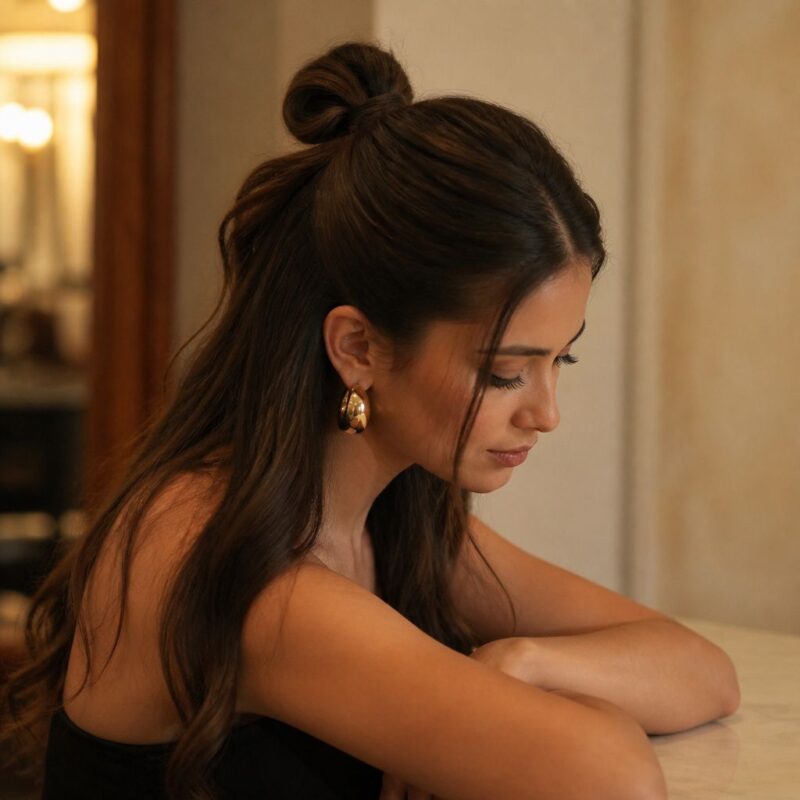 12 Creative Hairstyle Ideas for College Students 8 6. Amazing Half-Up Loop