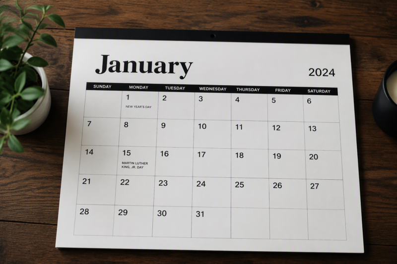 5. Stunning Typographic Calendars