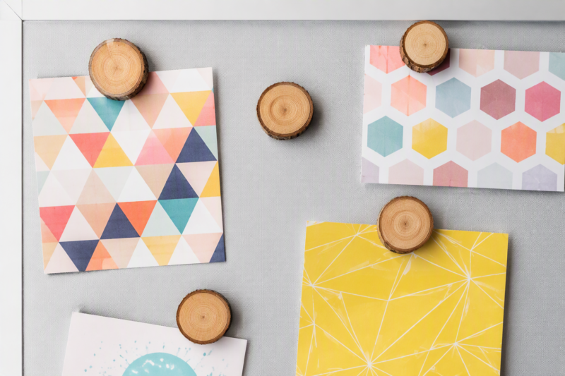 12 Creative Mod Podge Craft Ideas for Beginners 7 5. Decorative Wood Slice Magnets