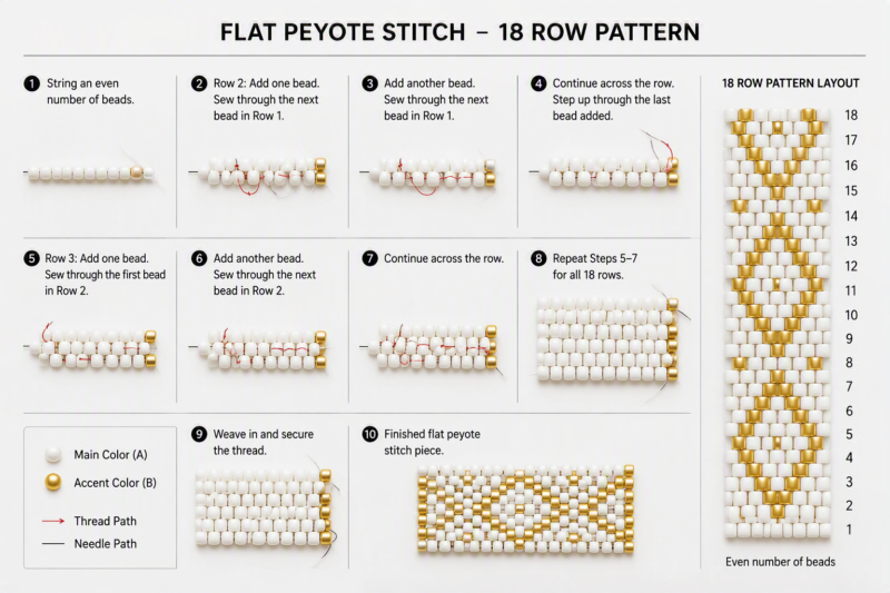 6. Flat Peyote Stitch Patterns