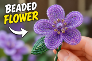 beaded flower tutorial