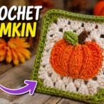 crochet pumkin granny square diy