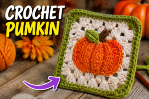 crochet pumkin granny square diy