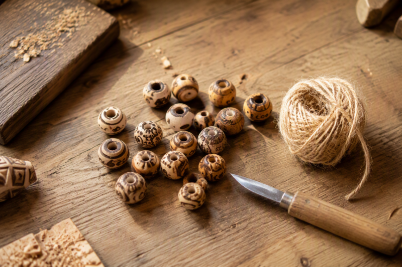 How to Create Wood Bead Crafts Step by Step 3 Step-by-Step: Making Beads from Twigs or Scraps