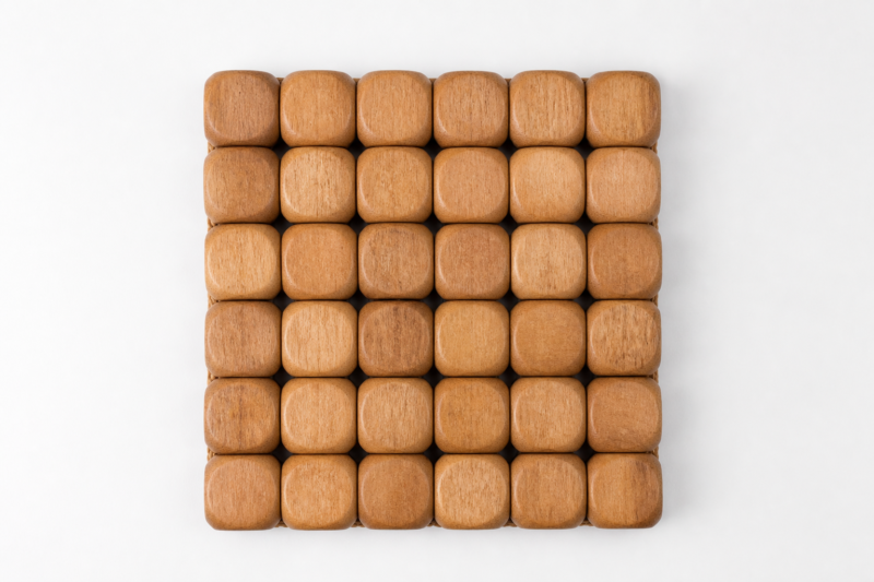 2. Minimalist Wooden Bead Coaster