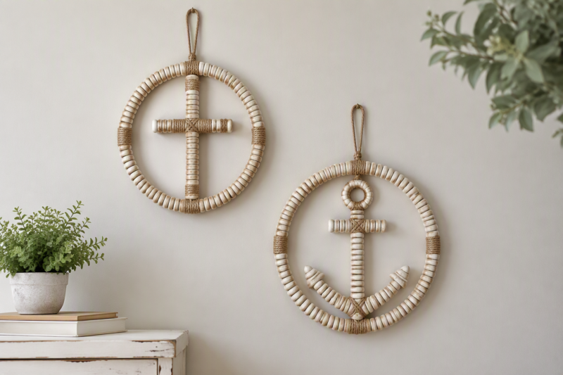 4. Rustic Beaded Towel Ring
