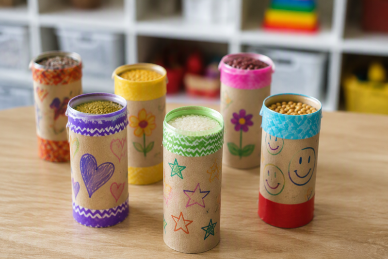 6. Cozy DIY Toilet Paper Tube Shakers