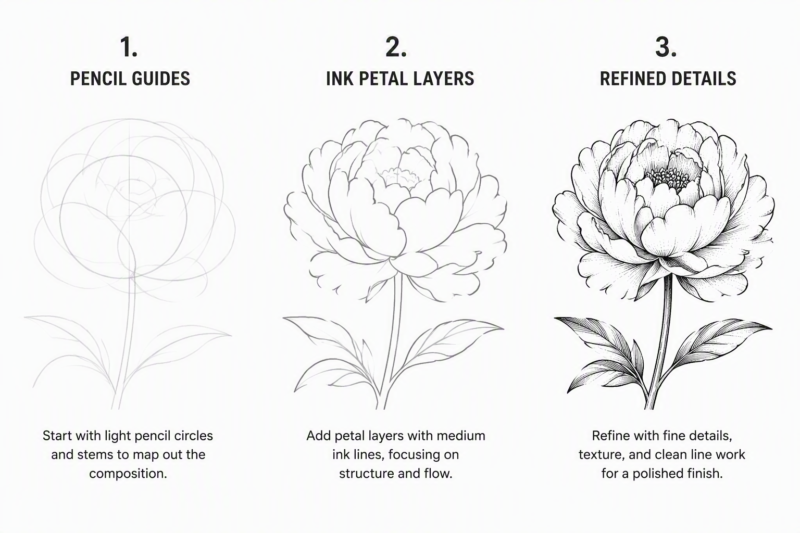 Step 2: Add petal shapes