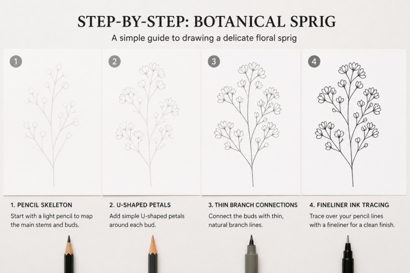 Step 5: Erase all visible pencil guidelines