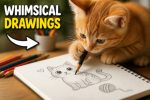 whimsical drawings animals
