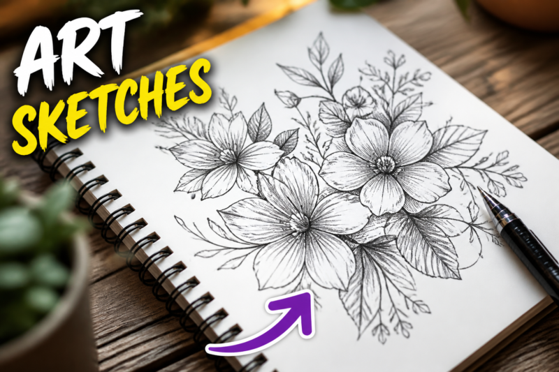 art sketches doodles flowers