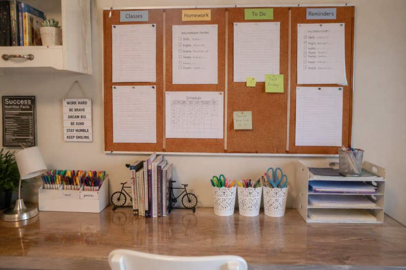13 Creative Pin Board Ideas for Classroom Organization 6 4. Structured Academic Task Pinboard