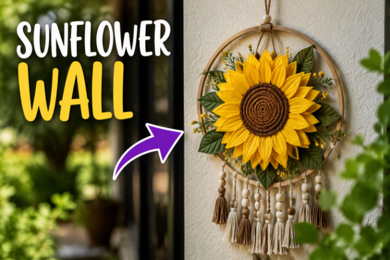 Easy Sunflower Wall Hanging for Beginners 1 sunflower wall hanging craft