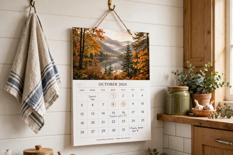 autumn calendar kitchen