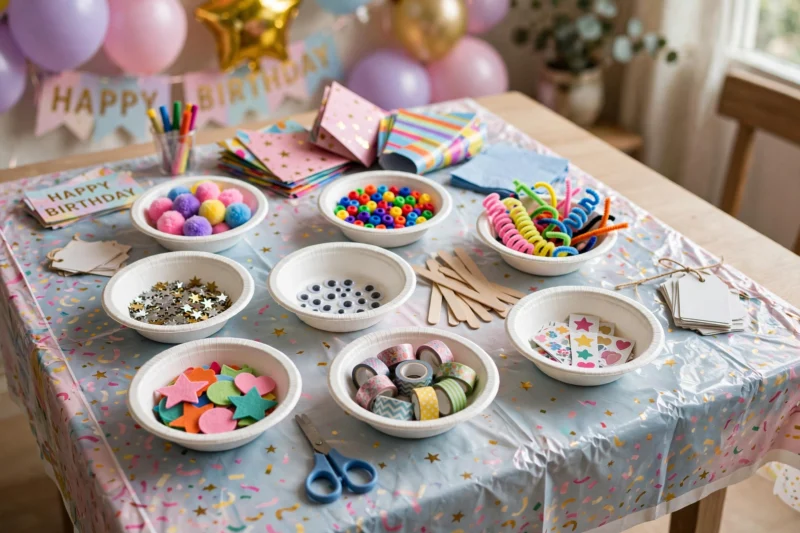 birthday craft table