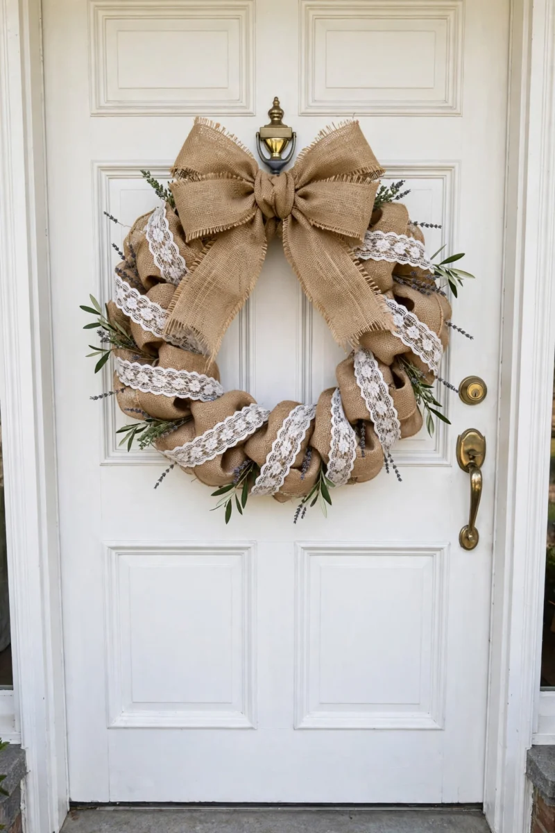 burlap_lace_wreath_door burlap lace wreath door