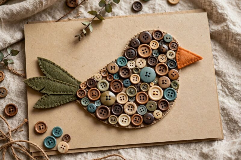 button bird craft