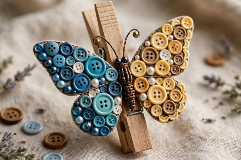 button butterfly clothespin